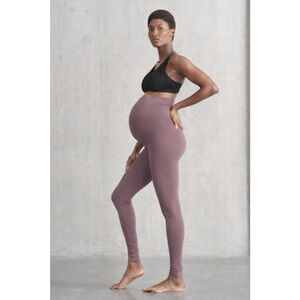 Seraphine Seamless Maternity Leggings Mauve – Over-Bump Stretch | Small